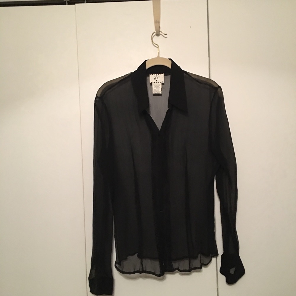 Sheer black blouse